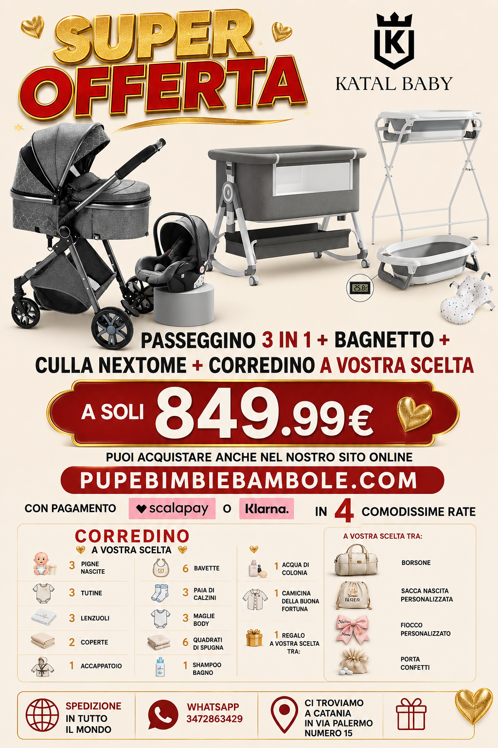 Trio+Culla+Bagnetto+Corredino